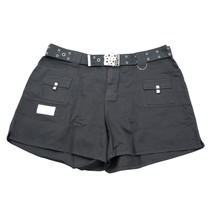 Casual Short Womens 3X Black Classic Cargo Pockets Belted Button Zip Bot... - $25.72