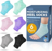 Moisturizing Heel Socks 6 Pairs for Dry Cracked Feet Toeless Gel Socks for  - $442.12 MXN