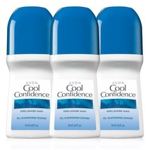 Avon Cool Confidence Baby Powder 2.6 Fluid Ounces Roll-On Deodorant Trio Sets - £8.61 GBP
