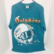 Vintage 1994 Miami Dolphins Riddell Big Football Helmet Shirt Mens Large NFL - $44.45