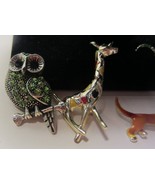 Animal Brooch Pin lot Vintage poodles, lizard  giraffe - £37.36 GBP
