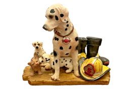 Figurine Fireman Vanmark Red Hats of Courage Dalmatian Furry Firefighter... - $20.43