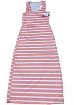 Flyaway Brand Coral Color &amp; White Stripe Long Sleeveless Dress NWT Size ... - £9.44 GBP