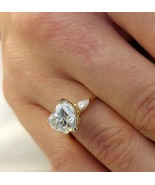 1.90CT Heart cut &amp; Pear Cut diamond Moissanite engagement ring, 3 stone ... - $99.99