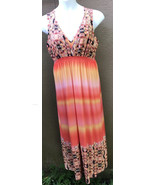 One World Women&#39;s XL Tie-dye Bling Embellished Abstract Stretch Maxi Dre... - $40.19 CAD