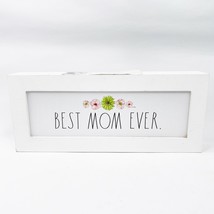 Rae Dunn BEST MOM EVER Sign Home Decor New Farmhouse Style White Wood Sign  - £14.40 GBP