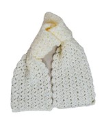 Scarf Knitted Handmade 6x45 in Yellow Scallop Children Adults Short Length - £12.01 GBP