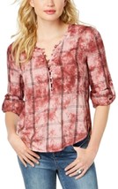 American Rag Juniors Tie Dye Plaid Button Up Top Size X-Small Color Wild Ginger - £81.40 GBP