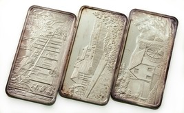1974-75 Hamilton Ungebraucht America Die Schöne 1oz Silber Kunst Stangen Stück 3 - £135.68 GBP