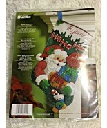 Plaid Bucilla Ho Ho Ho Santa felt stocking kit 18” Christmas Santa  New ... - $39.59