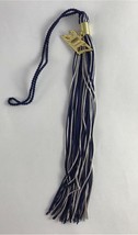 NEW Blue &amp; Silver/Gray Class of 2017 Gold Charm Graduation Tassel 9&quot; - £5.53 GBP