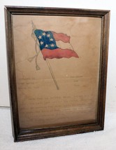 The Stars &amp; Bars 1861 Confe derate Battle Flag Print ~ Framed 6&quot;W x 8&quot;H - £791.10 GBP