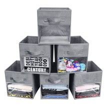 6 Pcs Foldable Fabric Storage Cubes, 11 Inch Cube Storage Bins, Cubby Storage Bi - £33.82 GBP
