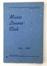 1941 - 1942 Music Lovers Club Program Booklet St. Paul Minneapolis Minne... - £11.94 GBP