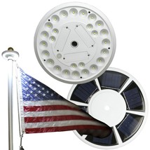 Solar 26 LED Flag pole Top Bright Light Auto Improved Design for 15-25&#39; ... - $36.09