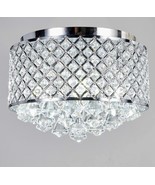 Top Lighting 4-Light Chrome Finish Round Metal Shade Crystal Chandelier - £85.43 GBP