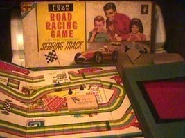 1963 Transogram Four Lane Racing Game Sebring Track - $45.00
