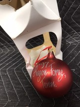 Vintage 1997 Christmas Ornament Pigeon Forge Tennessee Red Glass Ball - £3.72 GBP