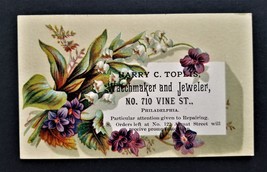 1880s Antique Harry C. Toplis Phila Pa Watchmaker Jeweler Victorian Trade Card - £38.38 GBP