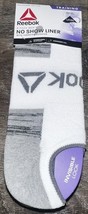 Reebok ~ 6-Pair Mens No Show Liners White Training Cushioned ~ Size 6-12.5 - $26.83 CAD