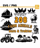 Farm Animal SVG Bundle, Barn Silhouette PNG, Tractor Clipart, Chicken Go... - €2,54 EUR