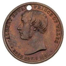 1863 Great Britain Prince Albert &amp; Princess Alexandra Royal Wedding Meda... - $37.89