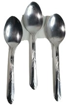 Soup Spoons 3 Count Stainless USA Deco Handle Style 8” Long - $12.27