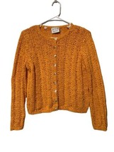 MCX Signature Size M Women&#39;s Yellow Cardigan Open Knit Sweater - £19.75 GBP