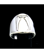 Sterling silver Daedric alphabet initial ring Cess Elder Scrolls symbol ... - $75.00