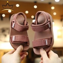 Summer New Canvas Sandals Boys Girls Sandals Solid Color Soft Soled Anti-Slip Ch - £21.99 GBP