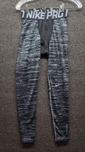 NIKE PRO Black Gray Print Hyperwarm Compression Long Base Layer Tights U... - $30.96