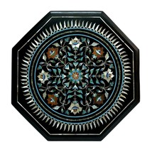 24&quot; Marble Coffee Table Top Pietra Dura Inlay Mosaic Handmade Art Home Decorates - £742.29 GBP