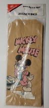 Vintage Mickey Mouse Pink Shirt Glasses Carrousel Brown Paper Lunch Bags... - $14.84