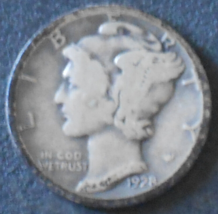 1928-P Mercury Silver Dime. - £2.55 GBP