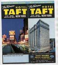 Hotel Taft Brochure &amp; Map of New York 1940&#39;s Times Square at Radio City  - £37.72 GBP