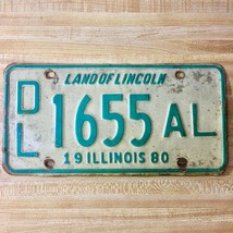 1980 United States Illinois Land of Lincoln Dealer License Plate DL 1655 AL - €4,32 EUR