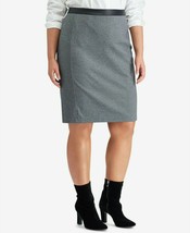 LAUREN Ralph Lauren Women Black Gray Herringbone Above Knee Pencil Skirt... - $39.00