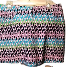 Slazenger Skort Modern Geometric Colorful Print Tennis Golf Skirt Sz 8 - £11.26 GBP