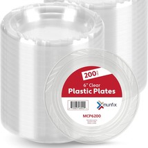 6 Inch Clear Plastic Plates 200 Bulk Pack - Disposable Cake Plates For Dessert &amp; - £28.76 GBP