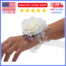Ivory Rose Corsage &amp; Wristlet Set – Elegant Floral Accent for Prom, Wedd... - $12.38