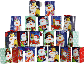 Iconikal Printed Christmas Design Gift Bags, Small, 20-Count - £11.89 GBP