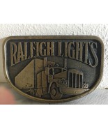Raleigh Lights Cigarettes Tobacco Semi Truck Trucking Vintage Belt Buckle - $15.49