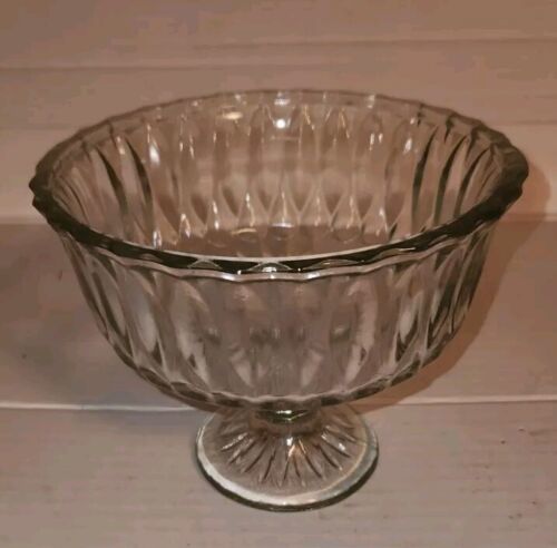 VTG Hoosier Glass Footed Pedestal Compote Dish Candy Clear 7 Inch - $14.99