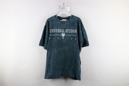 Vintage 90s Mens XL Distressed Spell Out Universal Studios Acid Wash T-Shirt USA - £31.11 GBP