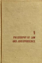 Philosophy of Law and Jurisprudence (Great Ideas Program Vol. 5) 1961 Hardcover - £1.77 GBP