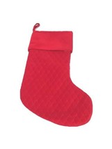 Christmas Stockings Red Quilted Velvet  With Satin Lining Stockings 17&quot; ... - £10.27 GBP