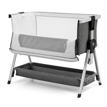 Portable Baby Bedside Crib Adjustable Infant Travel Sleeper Bassinet Dark Grey - £210.04 GBP