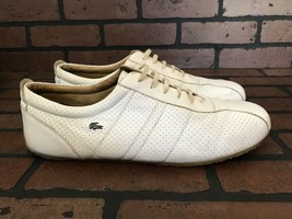 Lacoste All White Leather Sneakers With Gum Soles Size 12 - £50.25 GBP