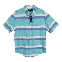 Us Polo Assn Mens Shirt Button Up Size XL Teal Blue Button Up Short Slee... - £20.56 GBP