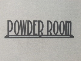 POWDER ROOM WOOD WORD Wall SIGN 24&quot; X 6&quot; restroom - £23.47 GBP